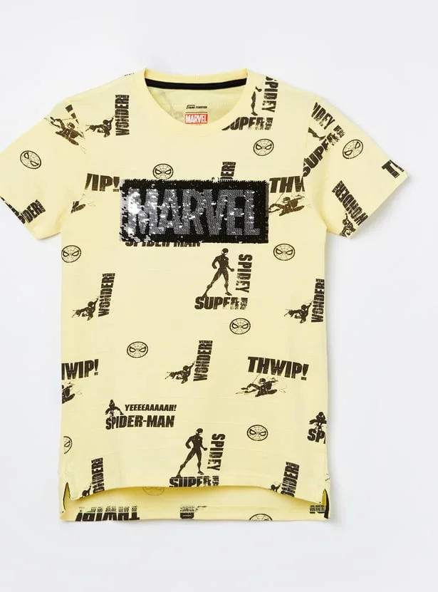 FAME FOREVER Boys Spider-Man Sequined T-shirt